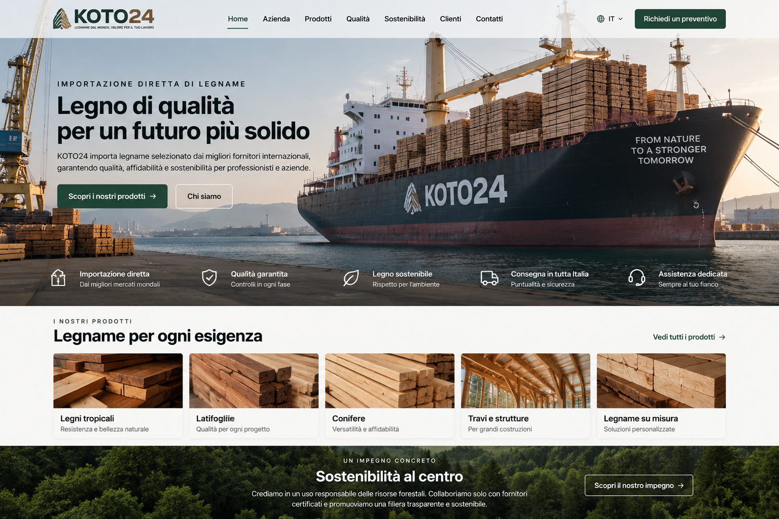 KOTO24 — legname e logistica